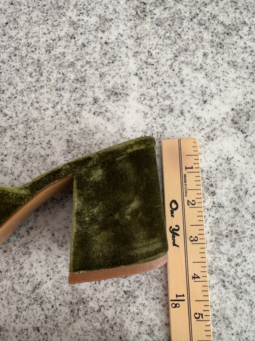 Madewell green velvet slide heels *FLAW* size 10 - Picture 5 of 12